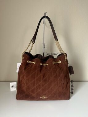 ✅Coach Evelyn Large Shoulder Bag With Quilting